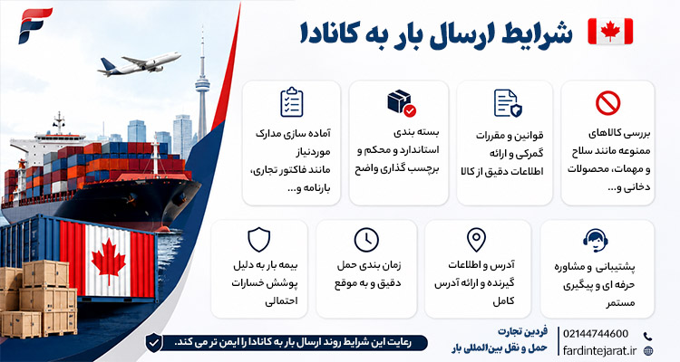 شرایط ارسال بار به کانادا